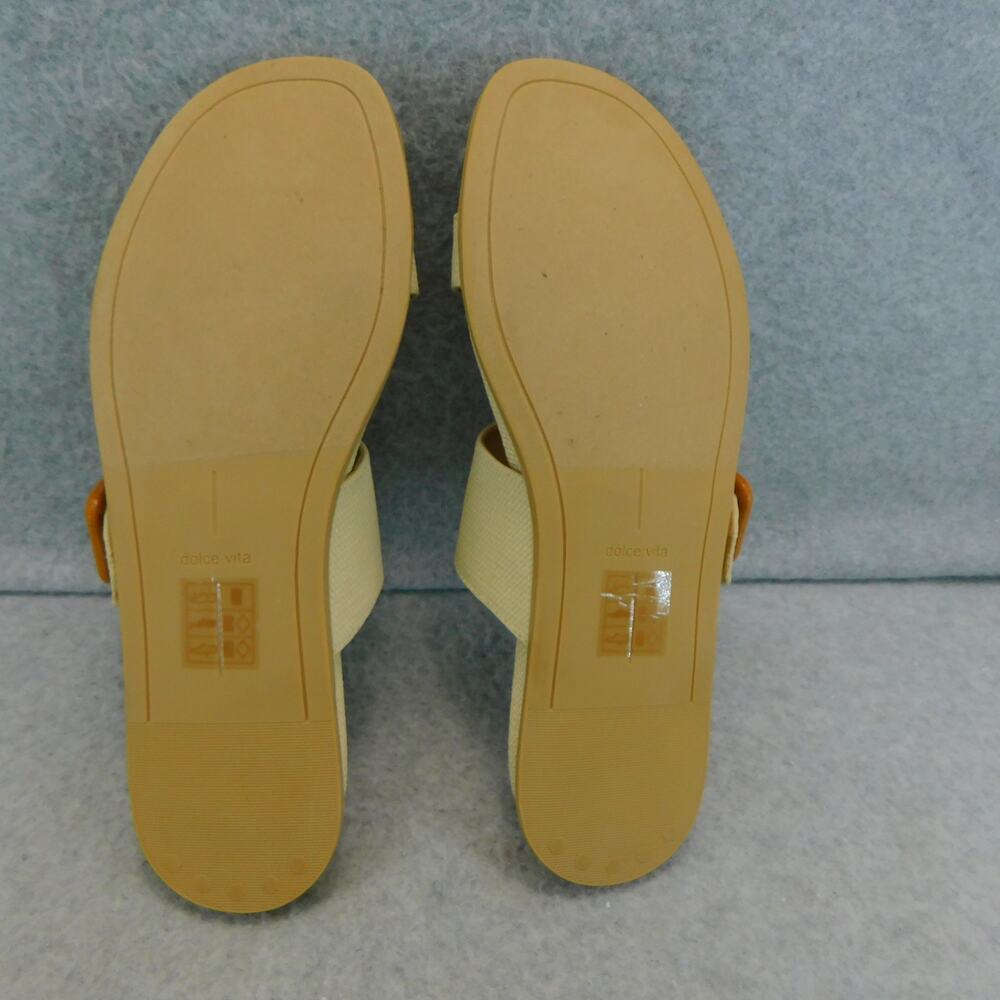 Dolce Vita Shoes Genzel Wheat Straps Beige Slip On Sandals - Size 9 New - Picture 7 of 10